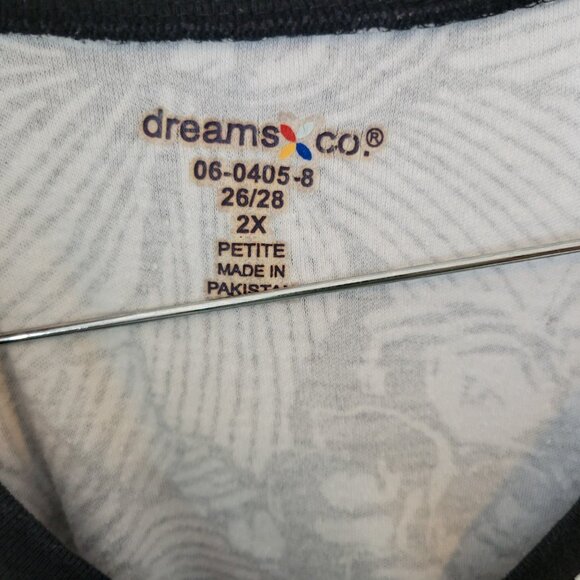 Dreams Co Womens Dress 2X Petite Plus Midi Black Floral Cotton Blend SWE32E - Picture 10 of 12